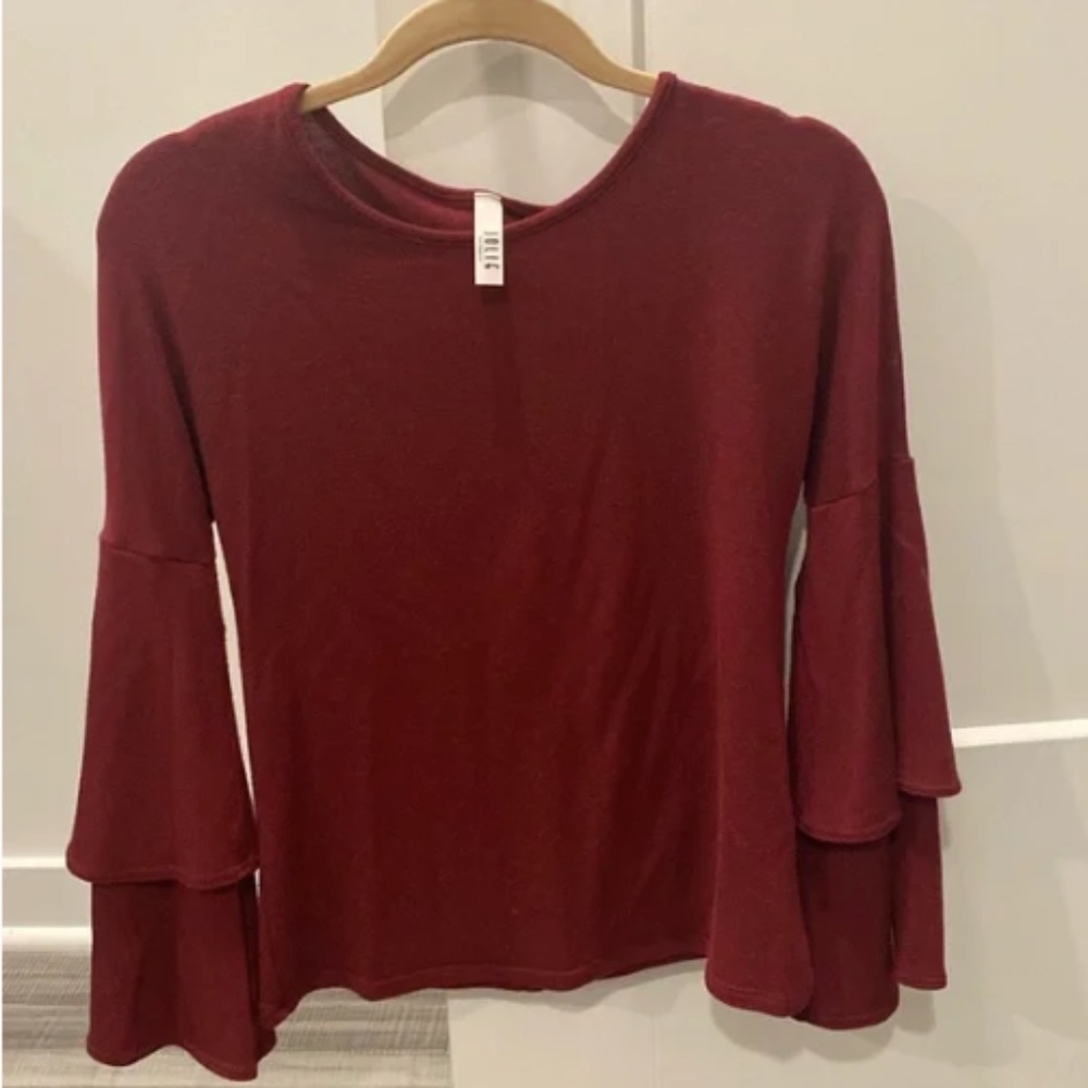 Jolie bell ruffle long sleeve top